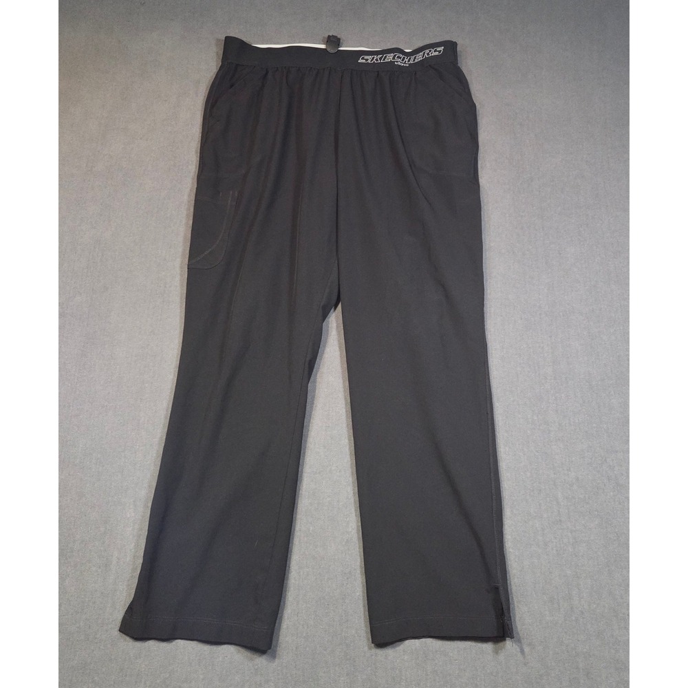 Skechers Scrub Pants Mens XL Black Cargo Medical Uniform Elastic Waist Skp502